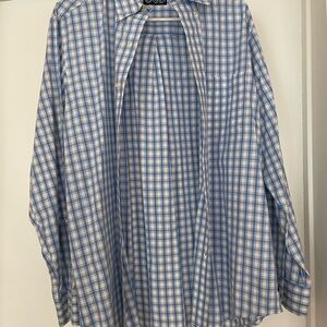 Chaps Blue and White Checkered Shirt